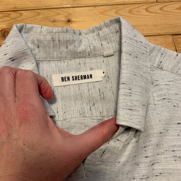 Ben Sherman Cream Speckled Men’s Button Up Shirt - Picture 2 of 6